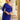 Look invitada con vestido azul y capa extraíble
