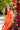 Vestido Jimena naranja con flores hechas a mano