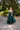 Vestido Mayeli verde esmeralda con flores