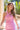 Vestido corto rosa con textura y estilo