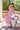 Vestido invitada rosa bubblegum con acabado desflecado